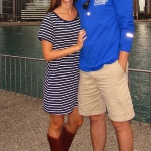 Blue Striped t shirt dress